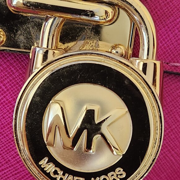 Michael Kors Hot Pink Hamilton Shoulder Bag Purse - Picture 8 of 16